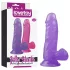 Lovetoy - dildo su siurbtuku - 15 cm - violetinis