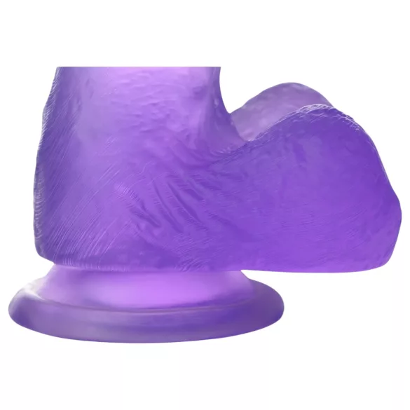 Lovetoy - dildo su siurbtuku - 15 cm - violetinis