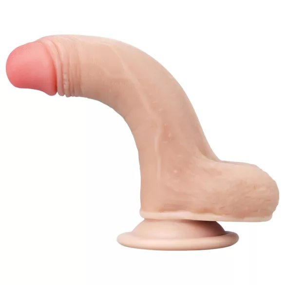 Lovetoy Sliding-Skin - dvigubas dildo - 18 cm - kūno spalvos