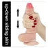 Lovetoy Sliding-Skin - dvigubas dildo - 18 cm - kūno spalvos