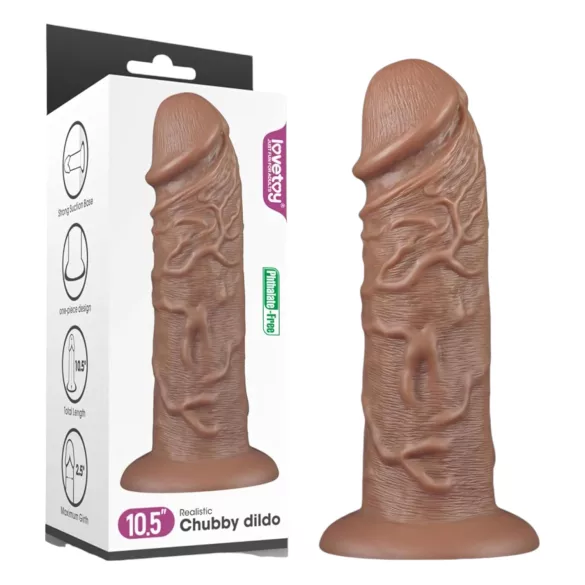 Lovetoy Chubby - realistiškas dildo su siurbtuku - 25 cm - kūno spalvos