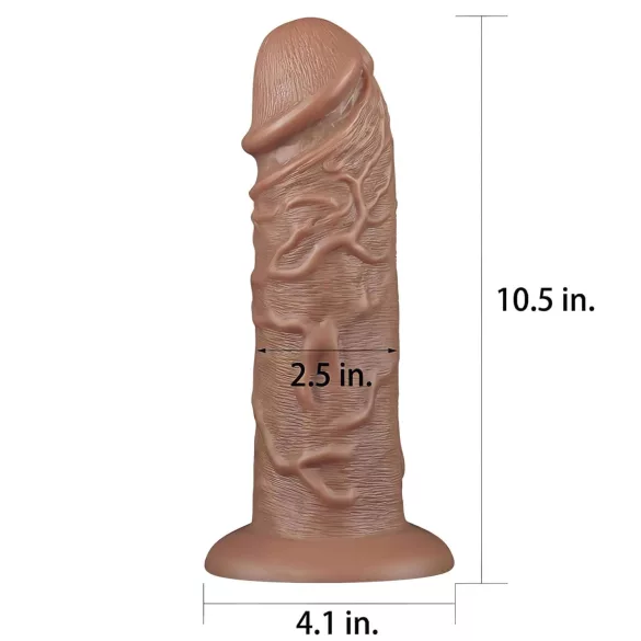 Lovetoy Chubby - realistiškas dildo su siurbtuku - 25 cm - kūno spalvos