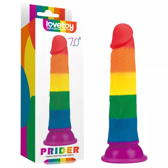 Lovetoy Prider - realistiškas dildo - 19 cm - vaivorykštinis