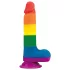 Lovetoy Prider - realistiškas dildo su sėklidėmis - 20 cm - vaivorykštinis