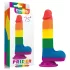 Lovetoy Prider - realistiškas dildo su sėklidėmis - 20 cm - vaivorykštinis