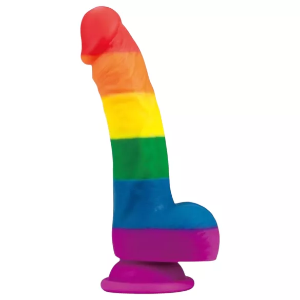 Lovetoy Prider - realistiškas silikoninis dildo - 19 cm - vaivorykštinis