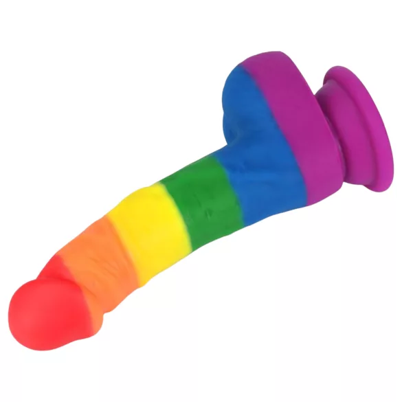 Lovetoy Prider - realistiškas silikoninis dildo - 19 cm - vaivorykštinis