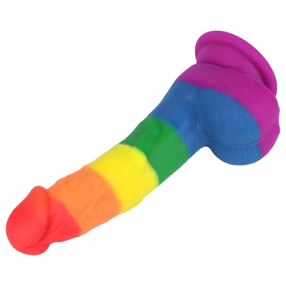 Lovetoy Prider - realistiškas silikoninis dildo - 19 cm - vaivorykštinis