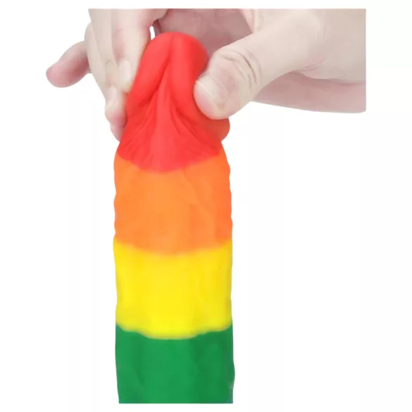 Lovetoy Prider - realistiškas silikoninis dildo - 19 cm - vaivorykštinis