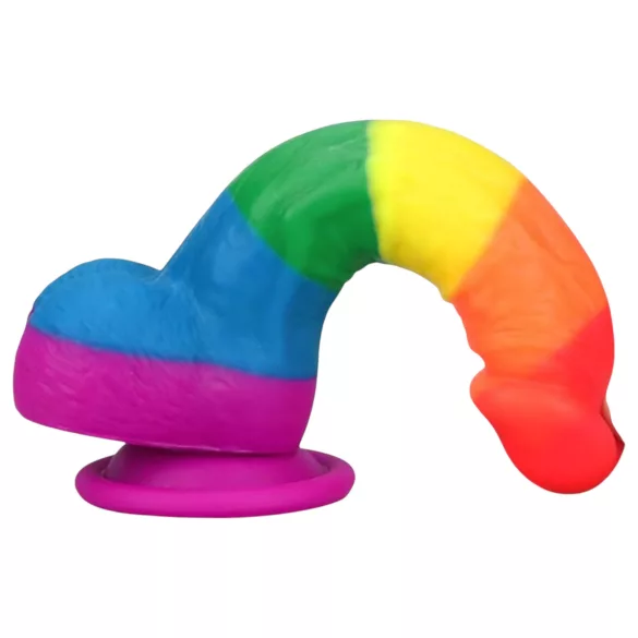 Lovetoy Prider - realistiškas silikoninis dildo - 19 cm - vaivorykštinis
