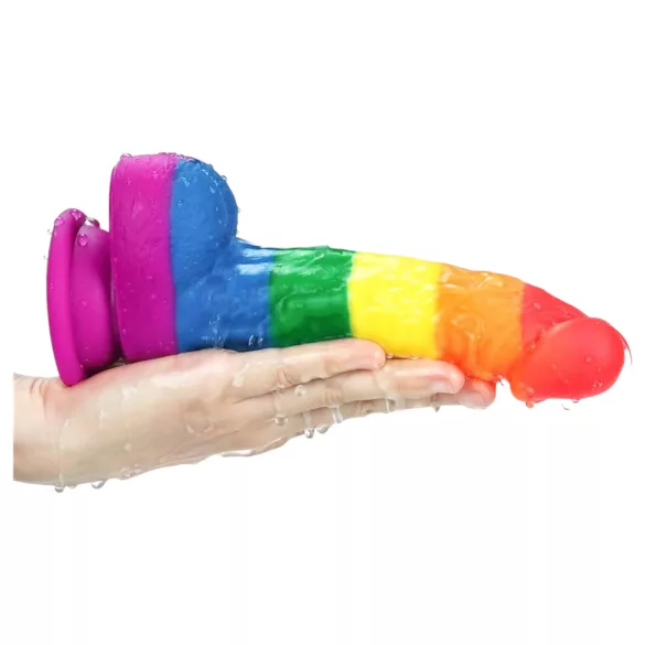 Lovetoy Prider - realistiškas silikoninis dildo - 19 cm - vaivorykštinis