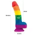 Lovetoy Prider - realistiškas silikoninis dildo - 19 cm - vaivorykštinis
