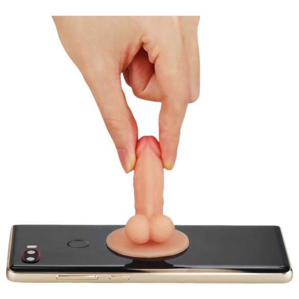 Lovetoy - mini dildo su siurbtuku - laikiklis telefonui - kūno spalvos