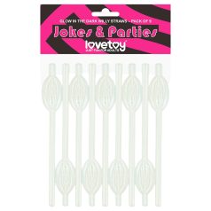 Lovetoy - šiaudelis su vagina - šviečiantis - baltas