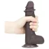 Lovetoy Sliding-Skin - dviejų sluoksnių dildo - 18 cm (rudas)