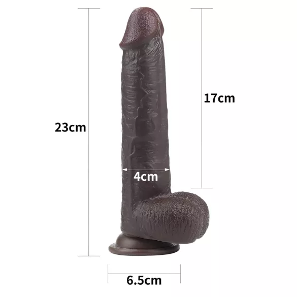 Lovetoy - dvigubo sluoksnio dildo - 23 cm - rudas