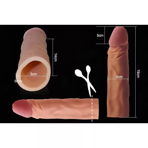 Lovetoy Pleasure X-tender - penio mova - natūrali spalva - 19 cm