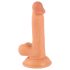 Mr. Rude - natūralus dildo su sėklidėmis ir siurbtuku, 17cm