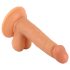 Mr. Rude - natūralus dildo su sėklidėmis ir siurbtuku, 17cm