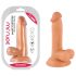 Mr. Rude - natūralus dildo su sėklidėmis ir siurbtuku, 17cm