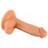 Mr. Rude - natūralus dildo su sėklidėmis ir siurbtuku, 17cm