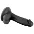 Ponas Rūstus - tikroviškas dildo su pačiulpiančiu, 17 cm (juodas)