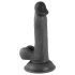 Ponas Rūstus - tikroviškas dildo su pačiulpiančiu, 17 cm (juodas)