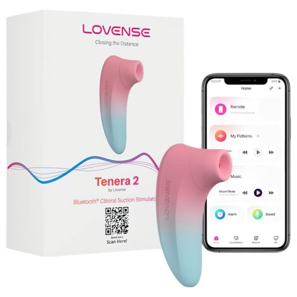 LOVENSE Tenera 2 - išmanusis klitorio masažuoklis (mėlyna-rožinė)