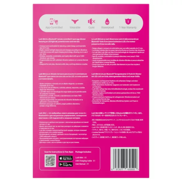 LOVENSE Lush Mini - vibruojantis kiaušinėlis - rožinis