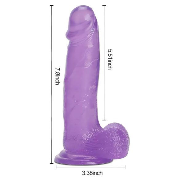 Tracy's Dog - dildo su sėklidėmis ir siurbtuku - silikonas - violetinis