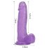 Tracy's Dog - dildo su sėklidėmis ir siurbtuku - silikonas - violetinis