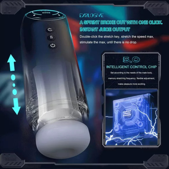 Leopard - masturbatorius su siurbimu ir vibracija - judantis aukštyn žemyn