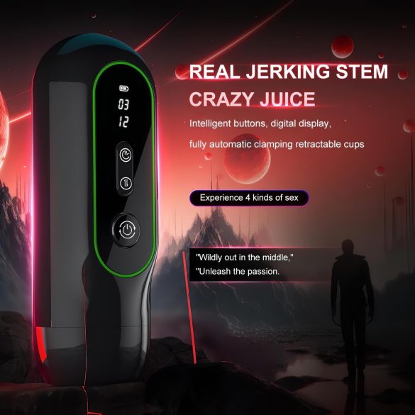 Leopard - vibruojantis aukštyn žemyn masturbatorius - juodas