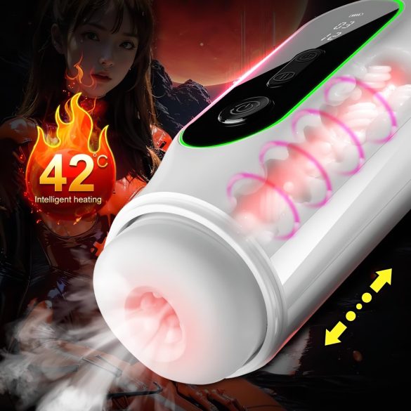 Leopard - vibruojantis aukštyn žemyn masturbatorius - juodas