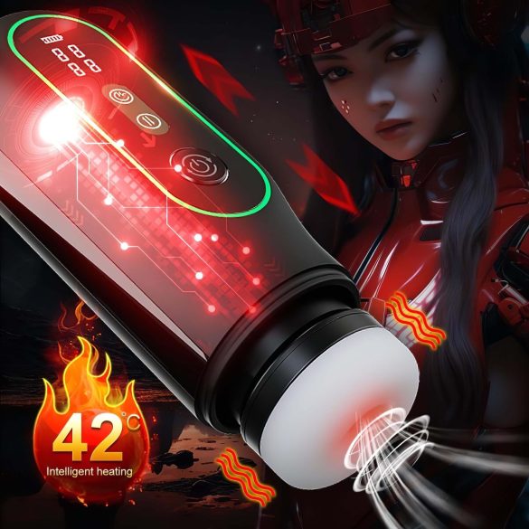 Leopard - vibruojantis aukštyn žemyn masturbatorius - juodas