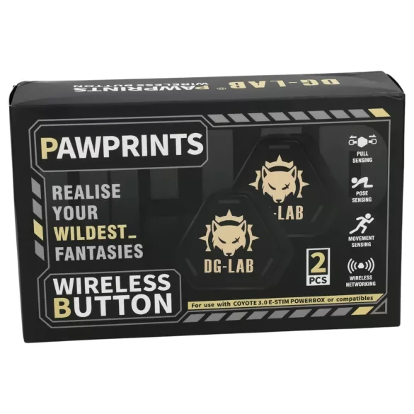 DG-LAB PawPrints - belaidis jutiklinis mygtukas (juodas) - 2 vnt.