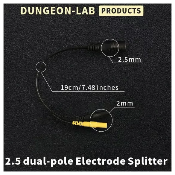 DG-LAB - elektrodų skirstytuvas iš 2,5 mm lizdo į 2 mm (juodas)