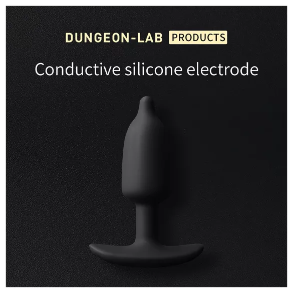 DG-LAB - dvipolisinis, laidus silikono analinis elektro-kūgis (juodas)