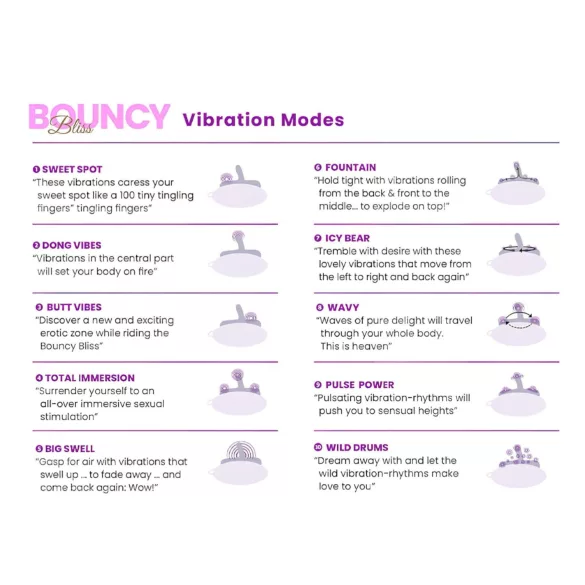 Bouncy Bliss Classic - pripučiama pagalvė su vibratoriumi - purpurinė