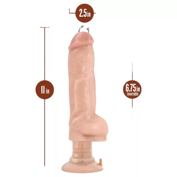 Blush Bad Boy - vibratorius su auskarais - 33 cm - kūno spalvos