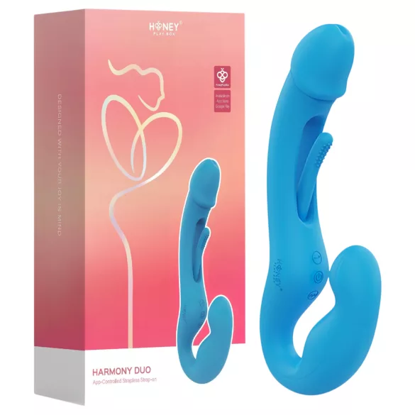 Honey Play Box Harmony Duo - prisegamas vibratorius su liežuviu - mėlynas