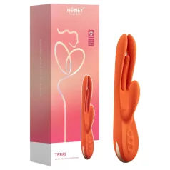   Honey Play Box Terri - programėle valdoma vibratorius su klitoriniu liežuvėliu (oranžinis)