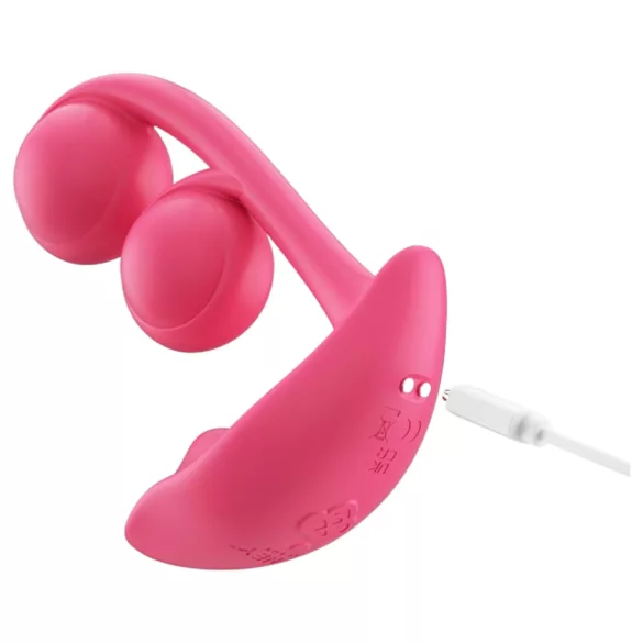 Honey Play Box Melody - vibratorius su rutuliukais, 2in1, raudonas