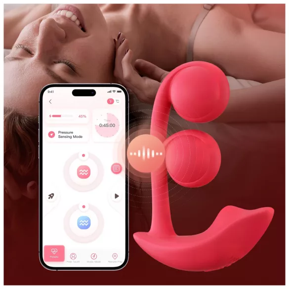 Honey Play Box Melody - vibratorius su rutuliukais, 2in1, raudonas