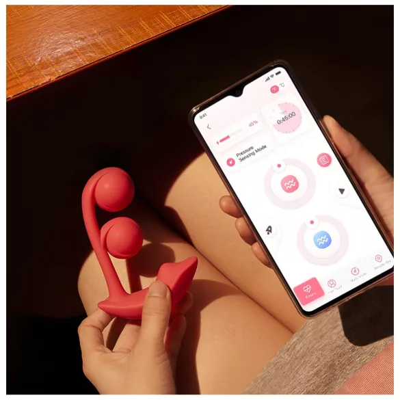 Honey Play Box Melody - vibratorius su rutuliukais, 2in1, raudonas