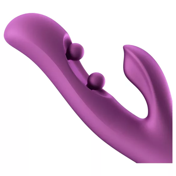 Honey Play Box Gem - programėle valdomas karoliukinis G taško ir klitorio vibratorius (violetinis)