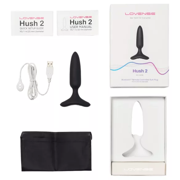 LOVENSE Hush 2 XS - įkraunamas mažas analinis vibratorius (25 mm) - juodas