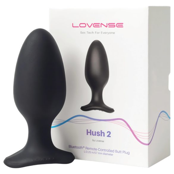 LOVENSE Hush 2 L - pakraunamas mažas analinis vibratorius (57mm) - juodas