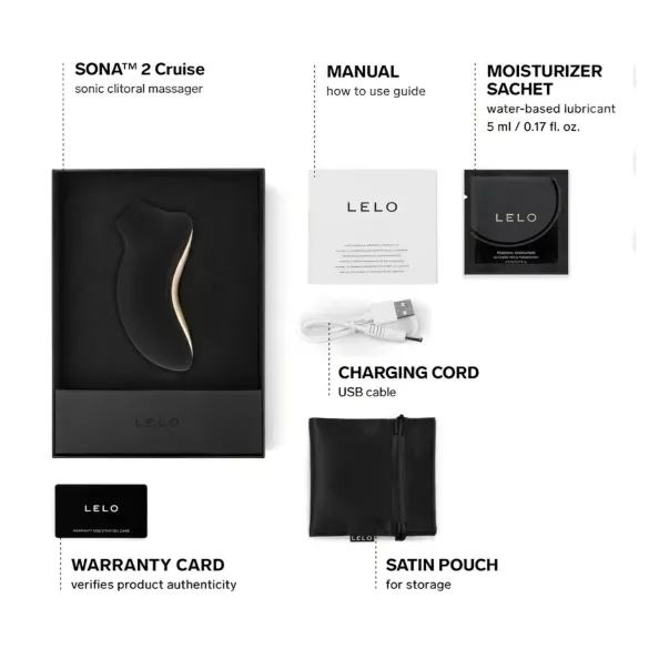 LELO Sona 2 Cruise - klitorio stimuliatorius su bangomis - juodas