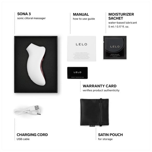LELO Sona 3 - klitorio stimuliatorius bangomis - baltas